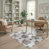 Rainbow Stamp Vintage Area Rug