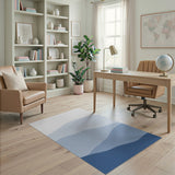 Gradient Blue Mountain Layers Area Rug