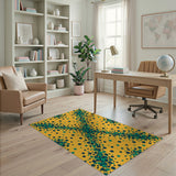 Vibrant Yellow Green Polka Dot Area Rug