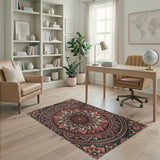 Pink Vintage Pink Mandala Floral Area Rug