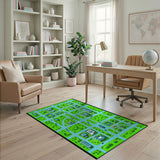 Retro Pixel City Map Area Rug
