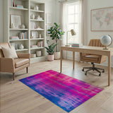 Vibrant Ombre Blue-Pink Abstract Area Rug