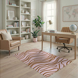 Blush Pink Wavy Abstract Area Rug