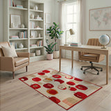 Playful Red Apple Fruit Pattern Area Rug