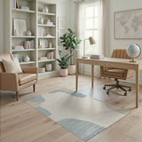 Abstract Wavy Blue Teal Area Rug