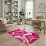 Pink Wave Pink Abstract Wave Area Rug