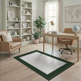 Emerald Green Framed Border Area Rug