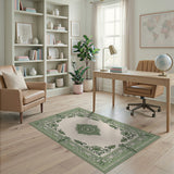 Ornate Green Persian Medallion Green Rug