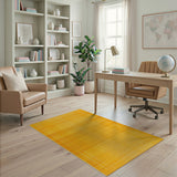 Sunny Yellow Grid Border Area Rug