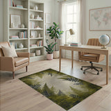 Emerald Fern Distressed Green Area Rug