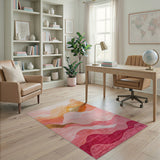 Abstract Pink Sunset Mountain Area Rug