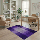 Purple Ombre Plaid Area Rug
