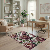 Floral Vintage Peony Vintage Pink Peony Floral Area Rug