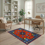 Multi-color and Patterns Traditional Persian Vibrant Red Persian Medallion Area Rug