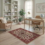 Floral Red Floral Medallion Persian Area Rug
