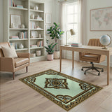 Ornate Mint Green Mandala Area Rug