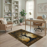 Golden Tree of Life Geometric Area Rug