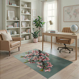 Cherry Blossom Branch Pink Area Rug