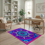 Multi-color and Patterns Vibrant Mandala Multi-Color Geometric Area Rug
