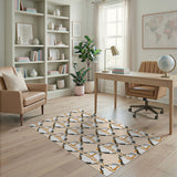Geometric Puffin Diamond Area Rug