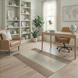 Brown Tan Vertical Stripe Woven Rug