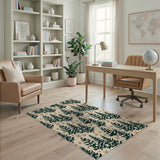 Snowy Evergreen Forest Pattern Area Rug