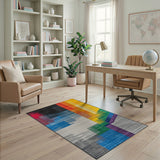 Vibrant Multi-Color Geometric Abstract Multi-color and Patterns Area Rug