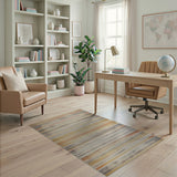 Brown Tan Rust Striped Southwestern Rug