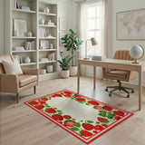 Strawberry Frog Fruit Pattern Area Rug