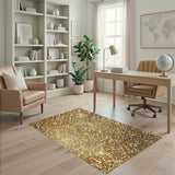 Gold and Silver Shimmering Gold Geometric Area Rug