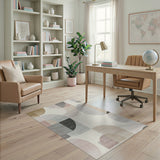 Multi-color and Patterns Modern Geometric Overlapping Circles Area Rug