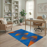Multi-color and Patterns Vibrant Orange Chevron Geometric Area Rug
