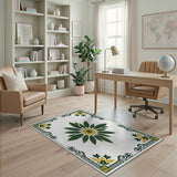 Emerald Green Sunburst Medallion Area Rug