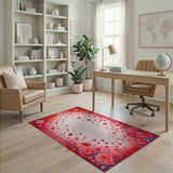 Romantic Red Roses and Hearts Cascade Rug