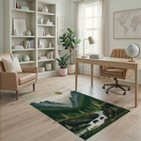 Alpine Bears Waterfall Forest Area Rug