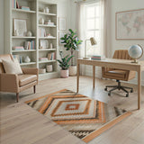 Southwestern Orange Geometric Diamond Area Rug