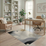 Abstract Geometric Grey Beige Area Rug