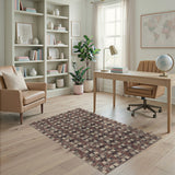 Distressed Red Star Checkered Area Rug