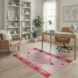 Scattered Red Hearts Southwestern Area Rug
