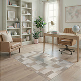 Abstract Geometric Beige Neutral Geometric Modern Area Rug