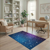 Multi-color and Patterns Starry Glitter Galaxy Area Rug