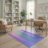 Vibrant Rainbow Hexagon Geometric Area Rug