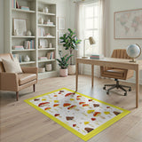 Kids Cartoon Whimsical Mushroom Forage Area Rug
