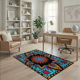 Vibrant Starburst Heritage Tribal Area Rug