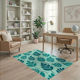 Lush Green Monstera Leaf Green Area Rug