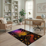 Sunset Pine Forest Path Area Rug