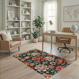 Multi-color and Patterns Blush Peony Floral Area Rug