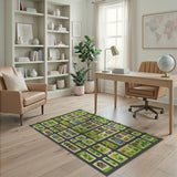 Kids Cartoon Multi-color and Patterns Kids Cartoon City Street Play Rug