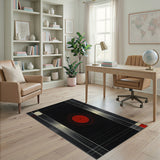 Geometric Red Circle Abstract Area Rug