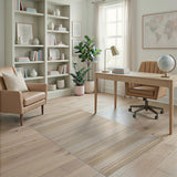 Beige Chevron Striped Woven Area Rug